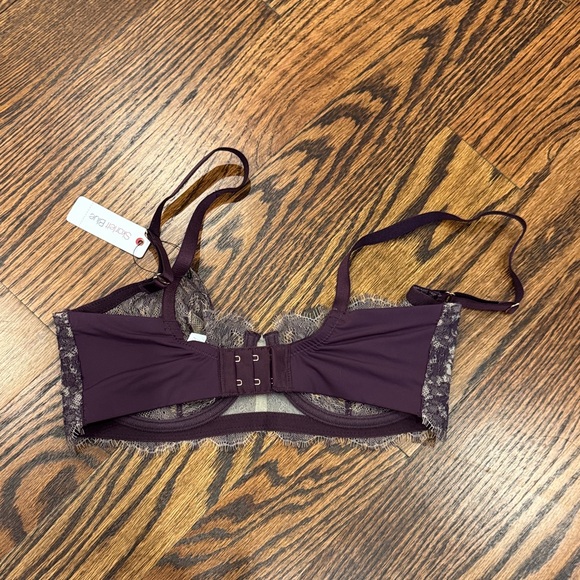 Skarlett Blue Plum Maroon Entice Balconette Lace Bra New With Tags 30DDD/30F - Picture 4 of 9